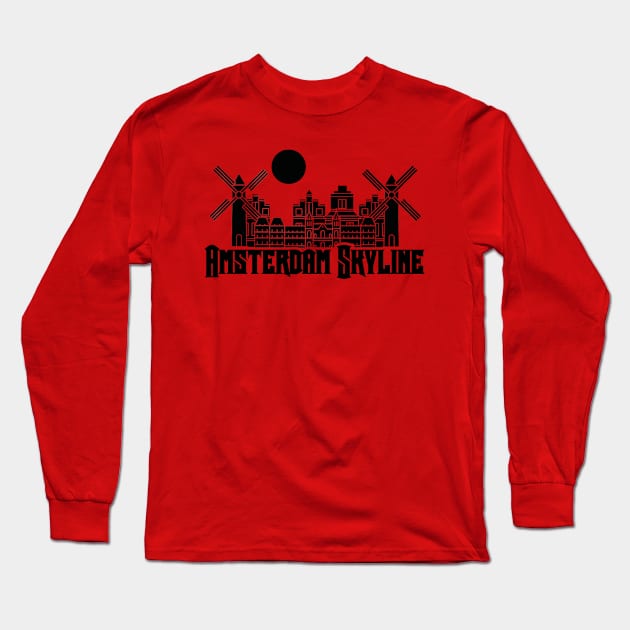 Amsterdam Skyline Long Sleeve T-Shirt by Sanzida Design